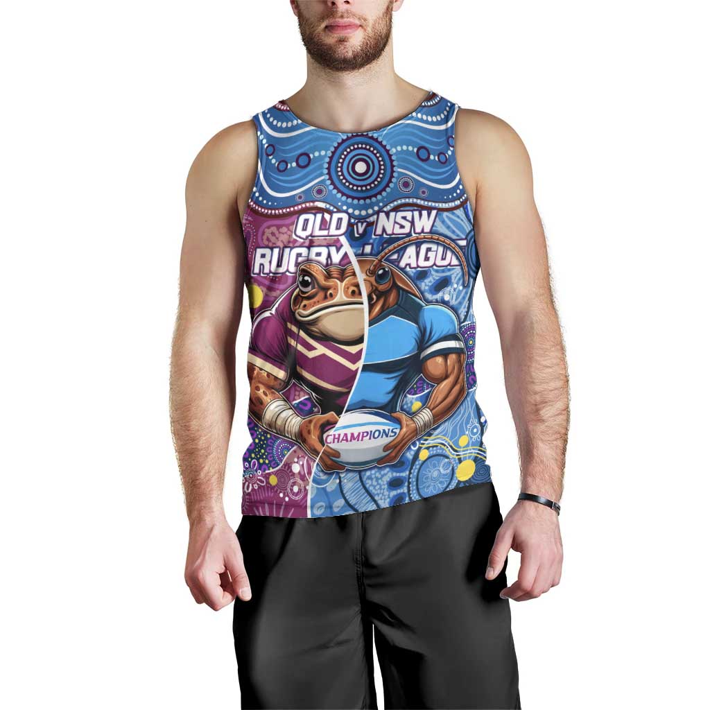 Custom Blues Cockroaches And Maroons Cane Toads Men Tank Top State of Origin Aboriginal - Vibe Hoodie Shop