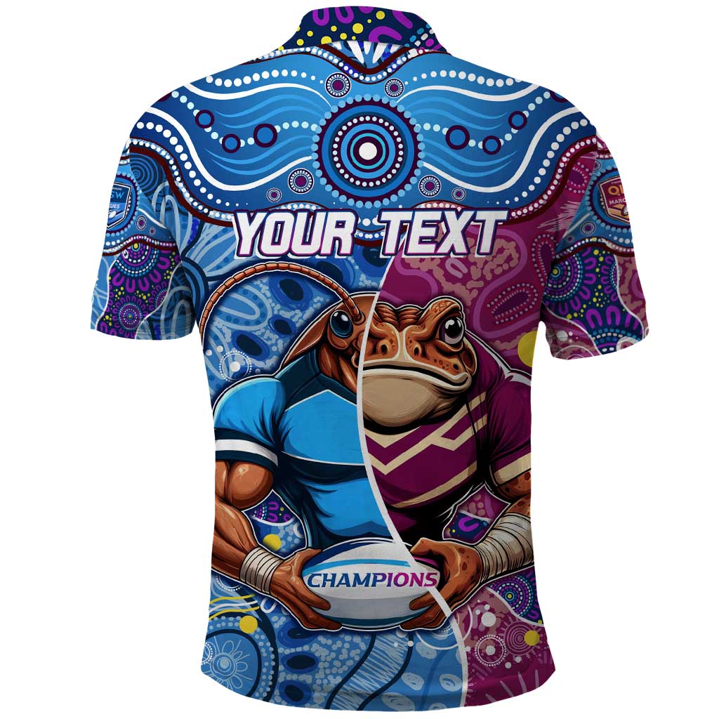 Custom Blues Cockroaches And Maroons Cane Toads Polo Shirt State of Origin Aboriginal - Vibe Hoodie Shop