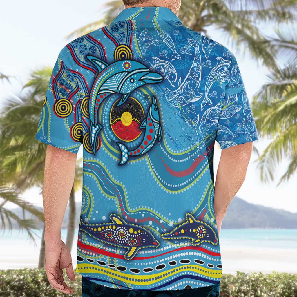 Dolphins Aboriginal Art Map Flag Australia Hawaiian Shirt - Vibe Hoodie Shop