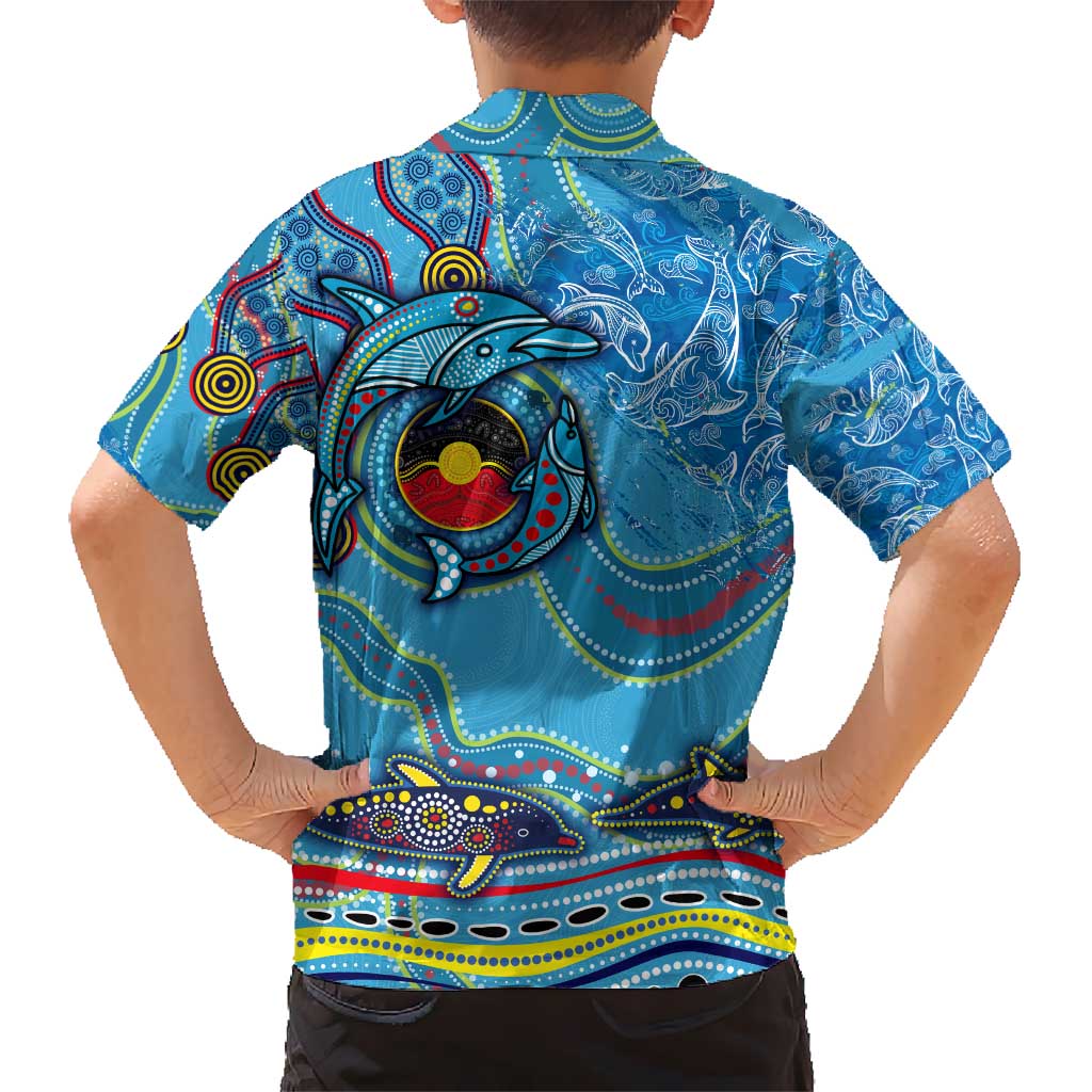 Dolphins Aboriginal Art Map Flag Australia Hawaiian Shirt - Vibe Hoodie Shop