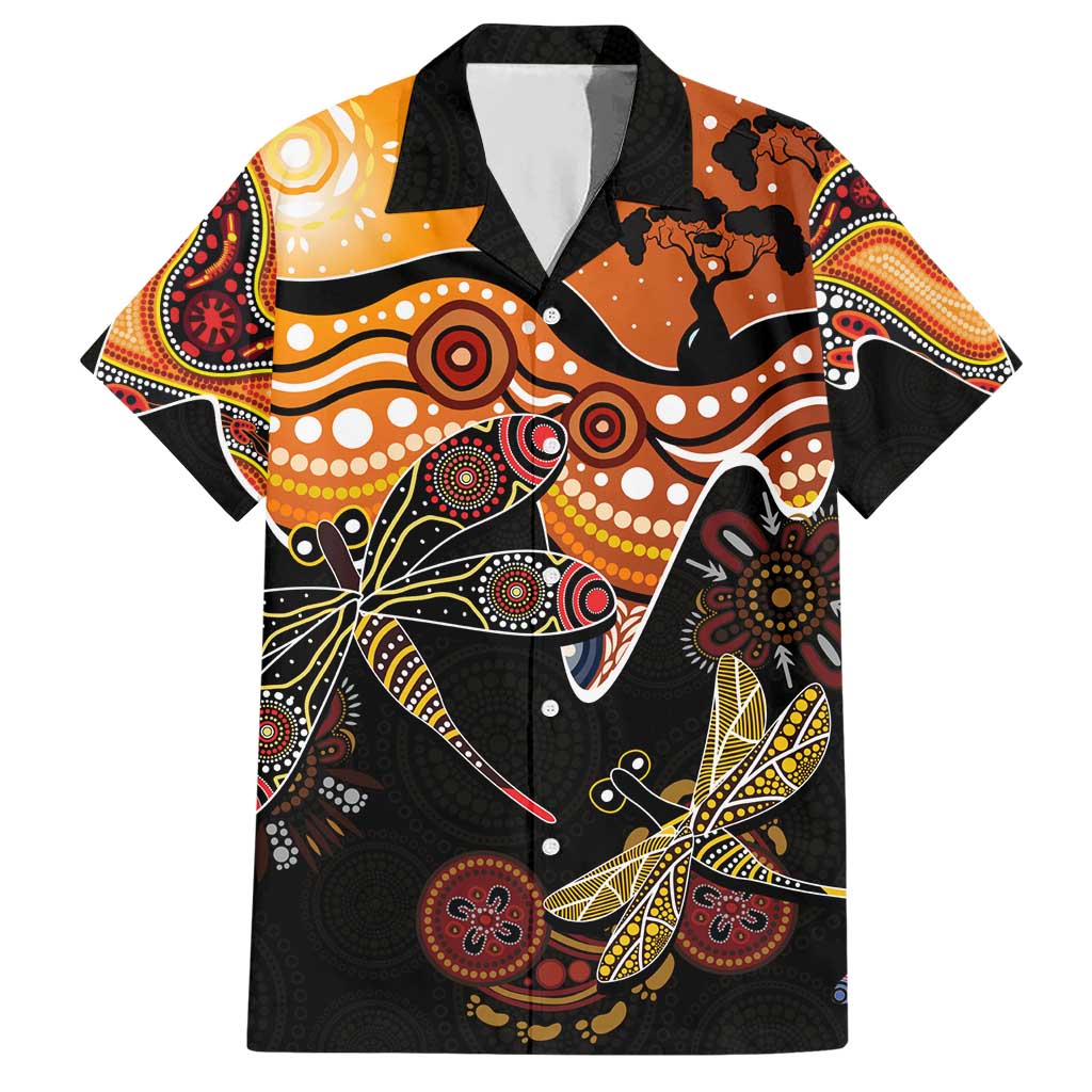 Dragonfly Aboriginal Australia Hawaiian Shirt Indigenous Art - Vibe Hoodie Shop