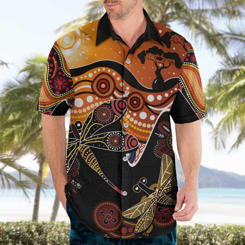 Dragonfly Aboriginal Australia Hawaiian Shirt Indigenous Art - Vibe Hoodie Shop