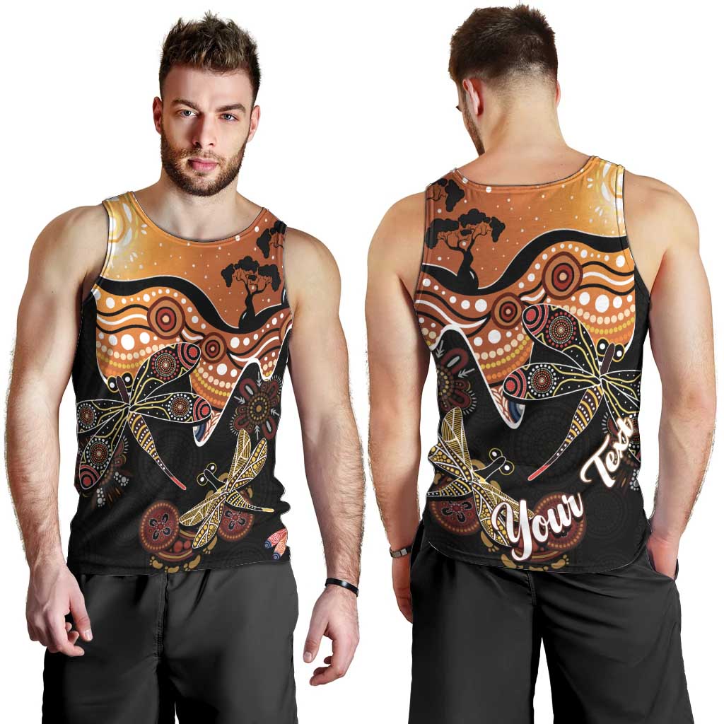 Dragonfly Aboriginal Australia Men Tank Top Indigenous Art - Vibe Hoodie Shop