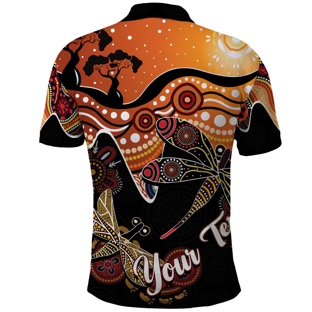 Dragonfly Aboriginal Australia Polo Shirt Indigenous Art - Vibe Hoodie Shop