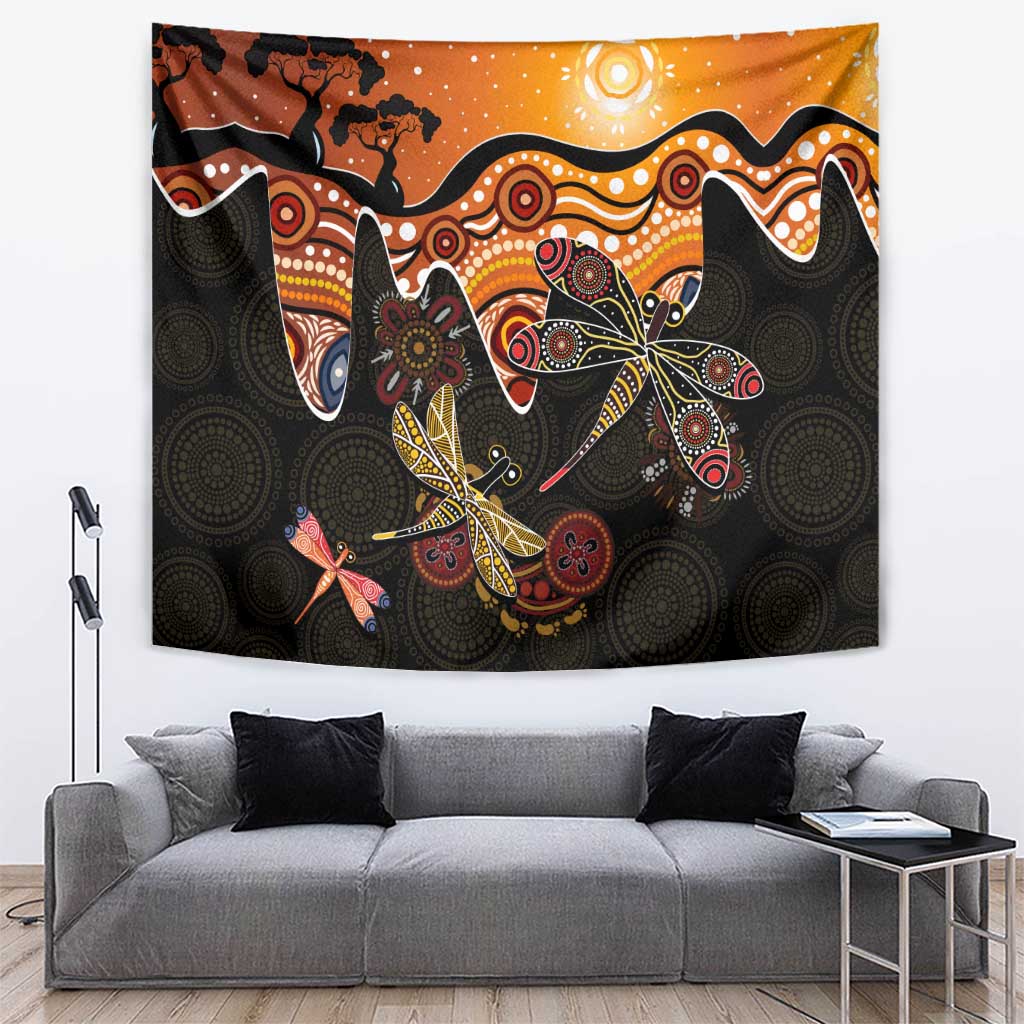 Dragonfly Aboriginal Australia Tapestry Indigenous Art - Vibe Hoodie Shop