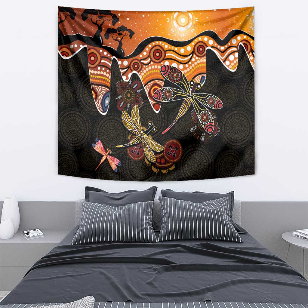 Dragonfly Aboriginal Australia Tapestry Indigenous Art - Vibe Hoodie Shop