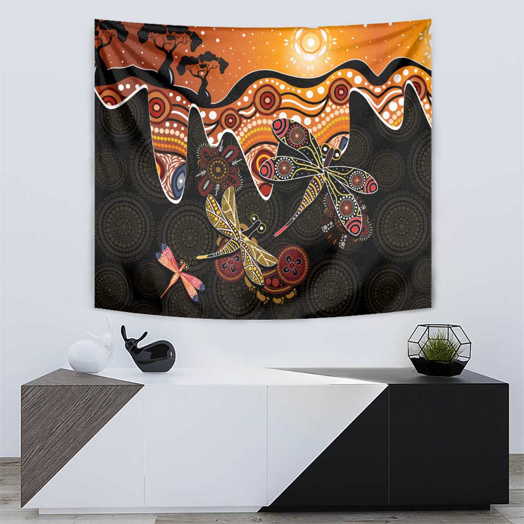 Dragonfly Aboriginal Australia Tapestry Indigenous Art - Vibe Hoodie Shop