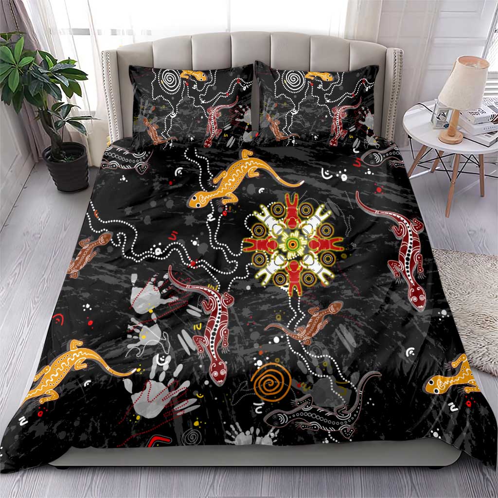 Lizard Aboriginal Australia Bedding Set - Vibe Hoodie Shop