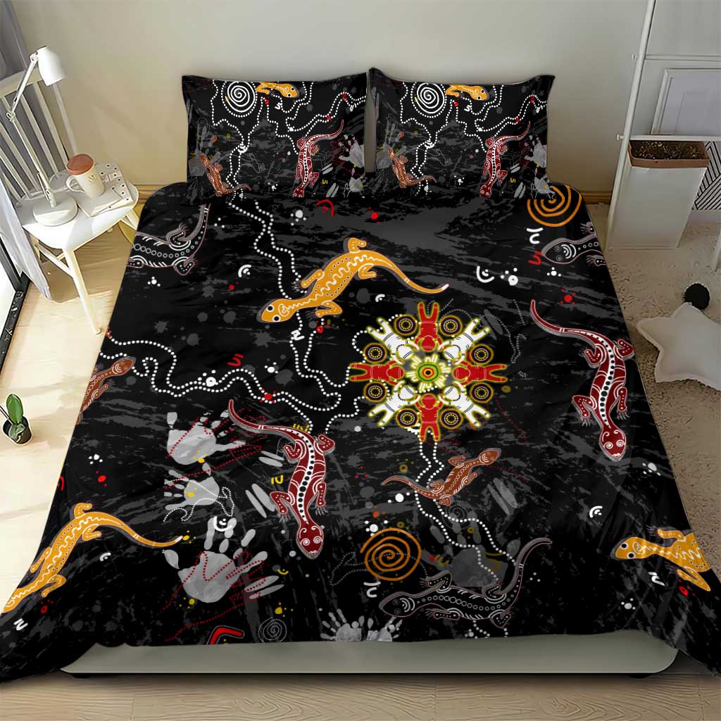 Lizard Aboriginal Australia Bedding Set - Vibe Hoodie Shop