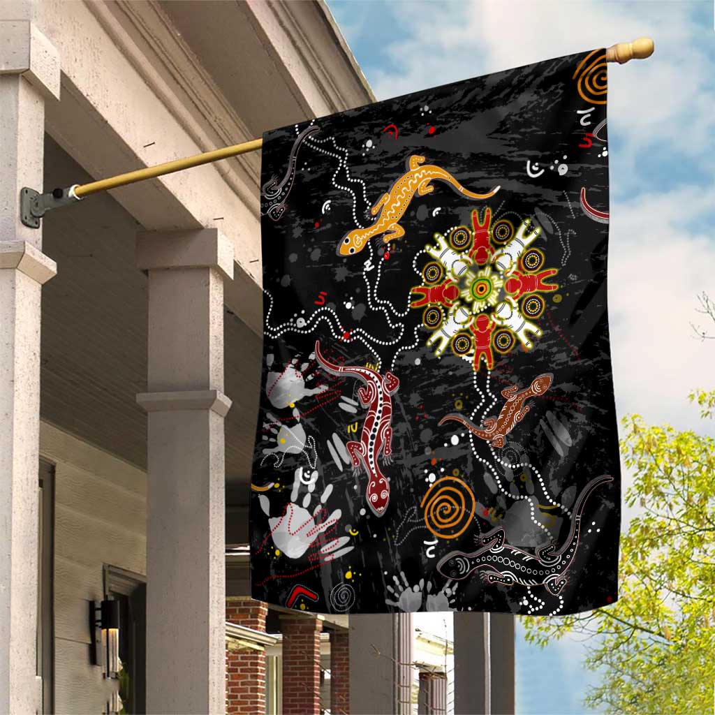 Lizard Aboriginal Australia Garden Flag - Vibe Hoodie Shop