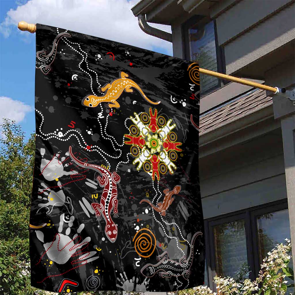 Lizard Aboriginal Australia Garden Flag - Vibe Hoodie Shop