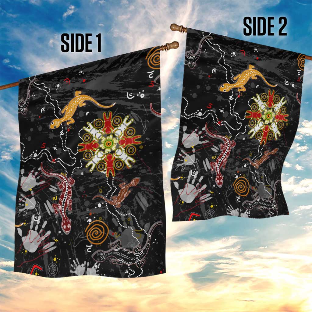 Lizard Aboriginal Australia Garden Flag - Vibe Hoodie Shop