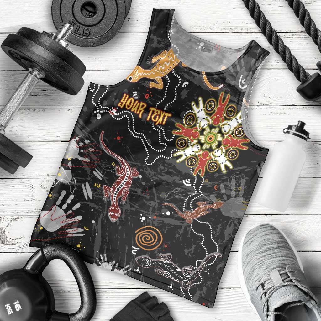 Lizard Aboriginal Australia Men Tank Top - Vibe Hoodie Shop