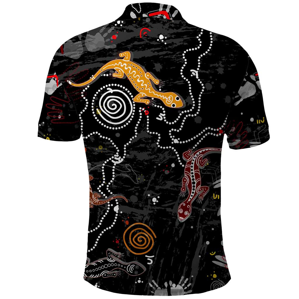 Lizard Aboriginal Australia Polo Shirt - Vibe Hoodie Shop