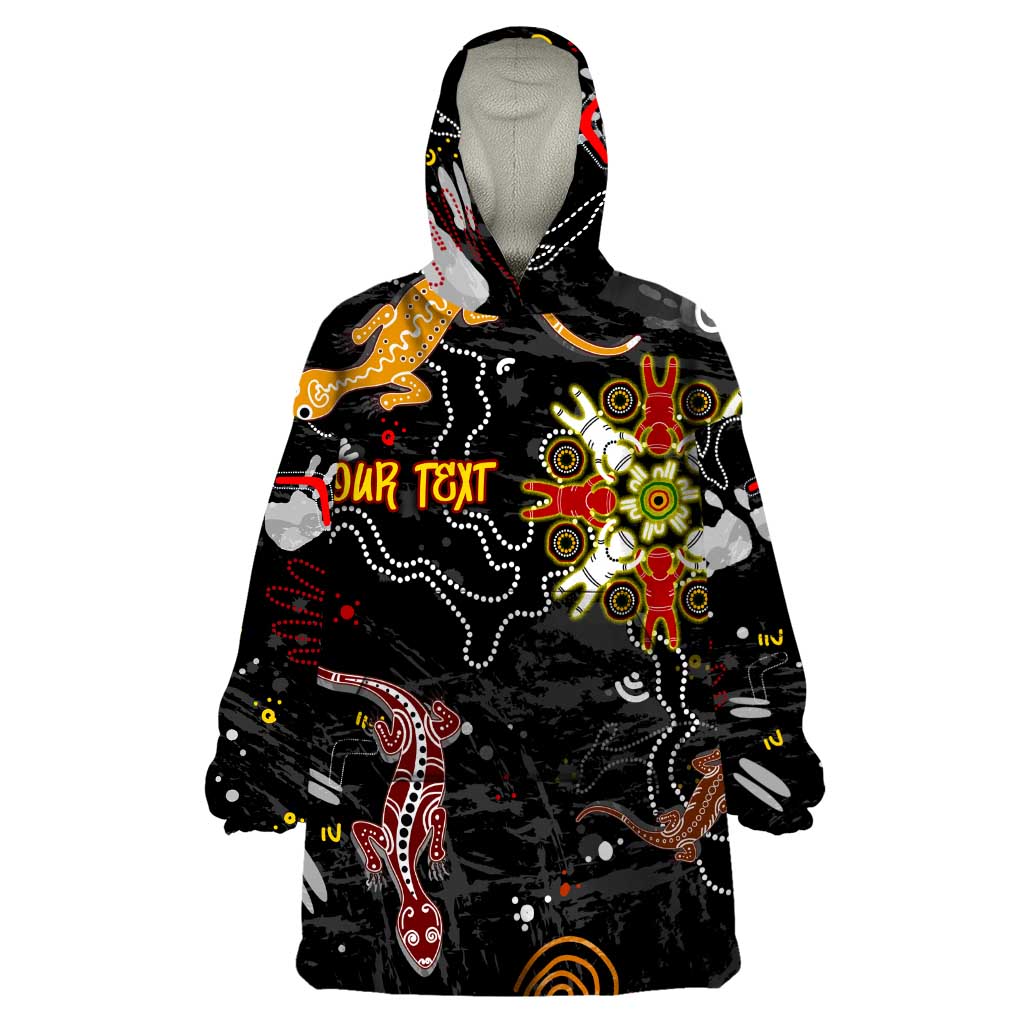 Lizard Aboriginal Australia Wearable Blanket Hoodie - Vibe Hoodie Shop