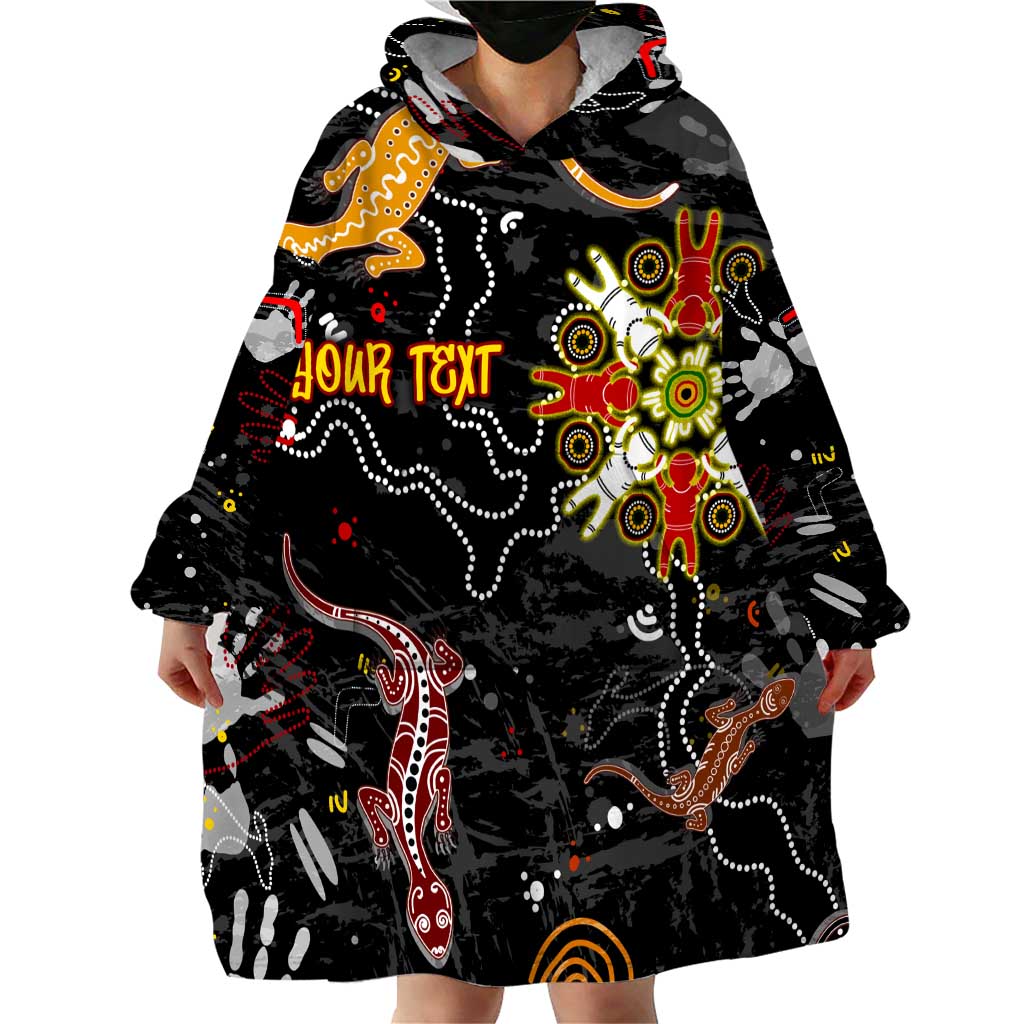 Lizard Aboriginal Australia Wearable Blanket Hoodie - Vibe Hoodie Shop