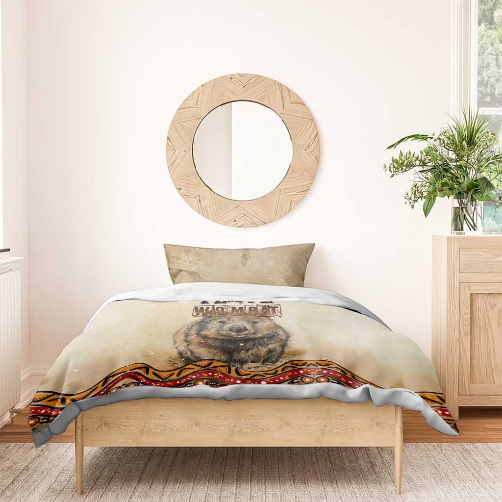 I Love Wombat Bedding Set Australian Aboriginal Art - Vibe Hoodie Shop