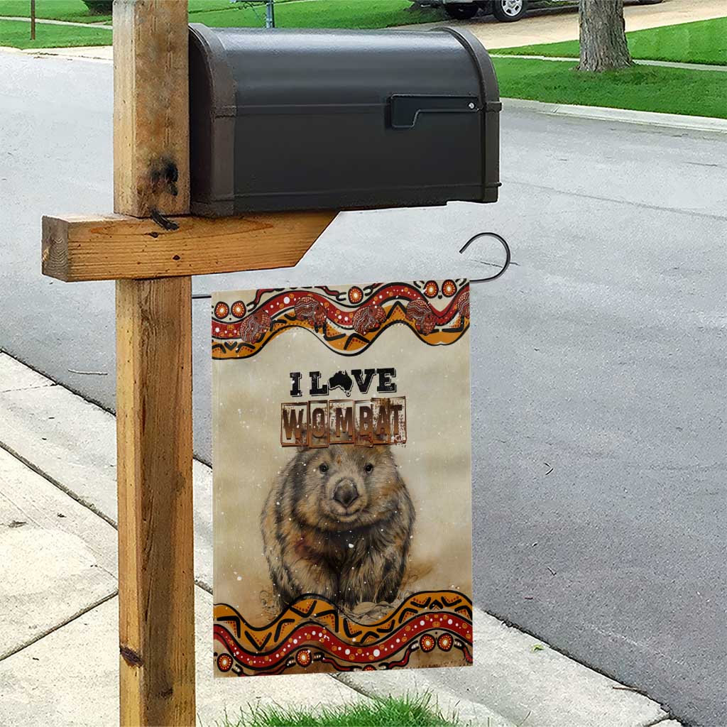 I Love Wombat Garden Flag Australian Aboriginal Art - Vibe Hoodie Shop