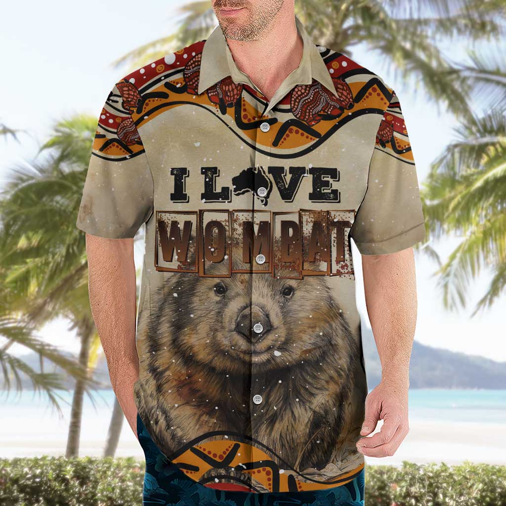 I Love Wombat Hawaiian Shirt Australian Aboriginal Art - Vibe Hoodie Shop