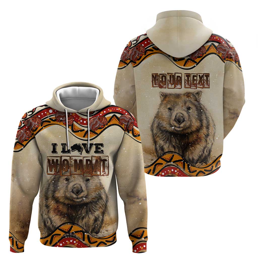 I Love Wombat Hoodie Australian Aboriginal Art - Vibe Hoodie Shop