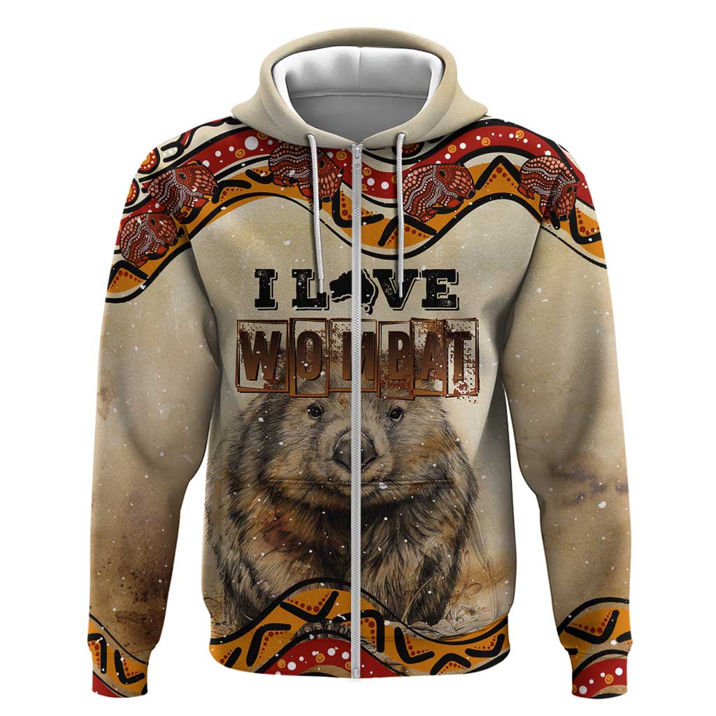 I Love Wombat Hoodie Australian Aboriginal Art - Vibe Hoodie Shop