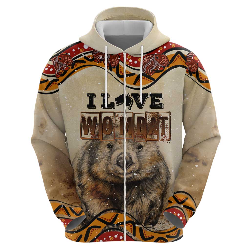 I Love Wombat Hoodie Australian Aboriginal Art - Vibe Hoodie Shop