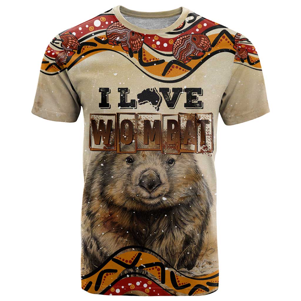 I Love Wombat T Shirt Australian Aboriginal Art - Vibe Hoodie Shop