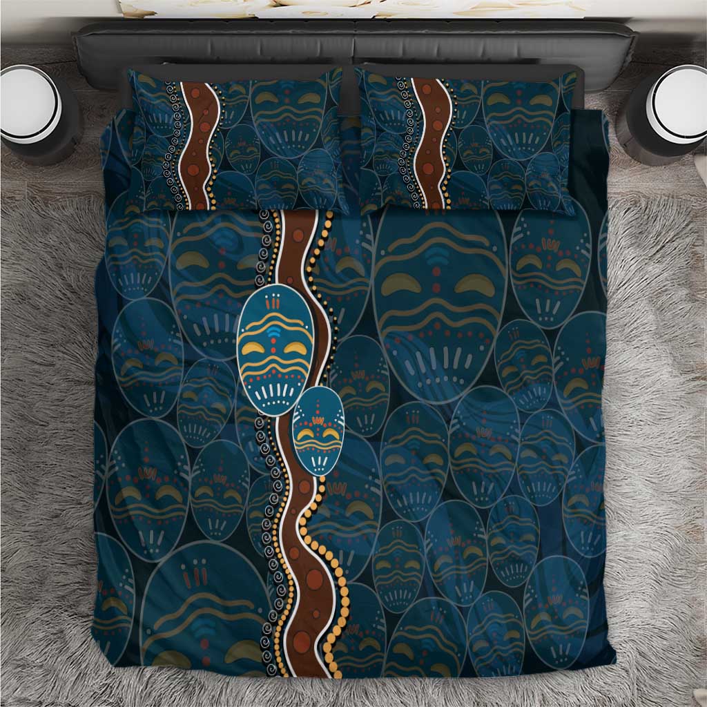 Aboriginal Masks Art Bedding Set Australian Indigenous - Vibe Hoodie Shop