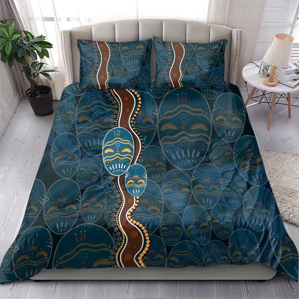 Aboriginal Masks Art Bedding Set Australian Indigenous - Vibe Hoodie Shop