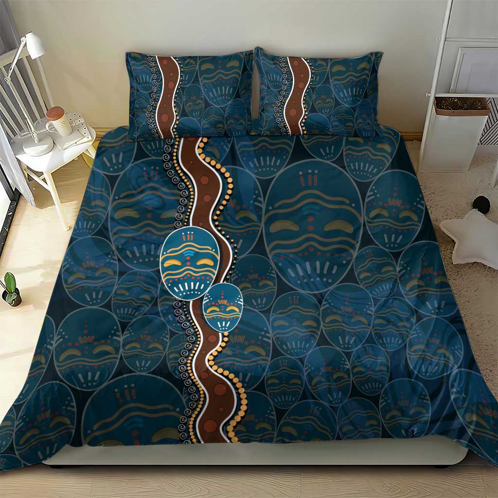 Aboriginal Masks Art Bedding Set Australian Indigenous - Vibe Hoodie Shop