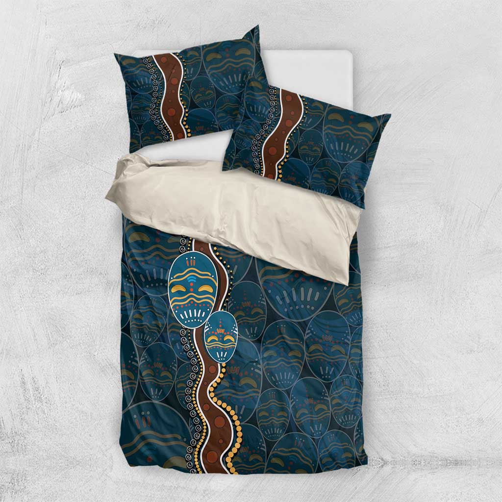 Aboriginal Masks Art Bedding Set Australian Indigenous - Vibe Hoodie Shop