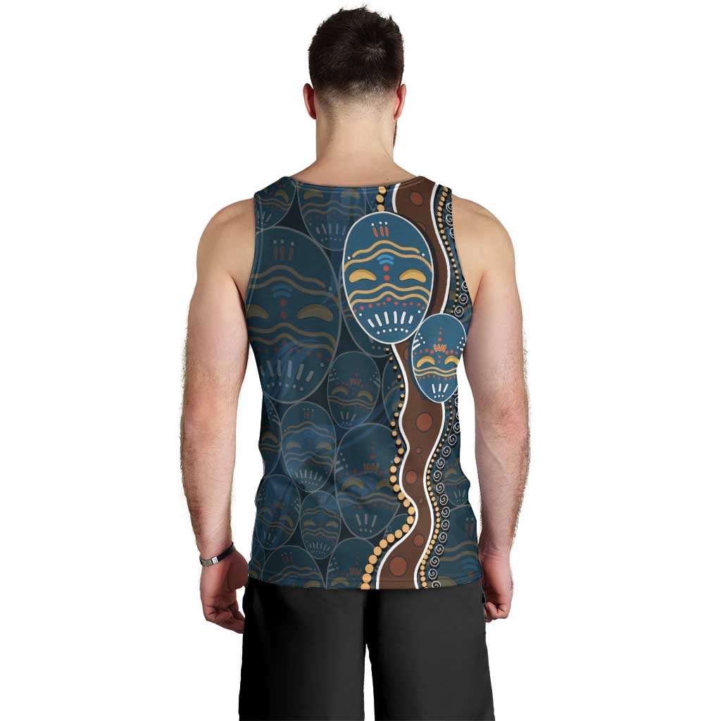 Aboriginal Masks Art Men Tank Top Australian Indigenous - Vibe Hoodie Shop