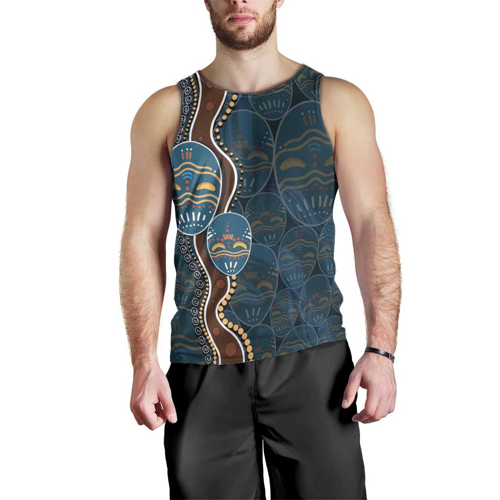 Aboriginal Masks Art Men Tank Top Australian Indigenous - Vibe Hoodie Shop