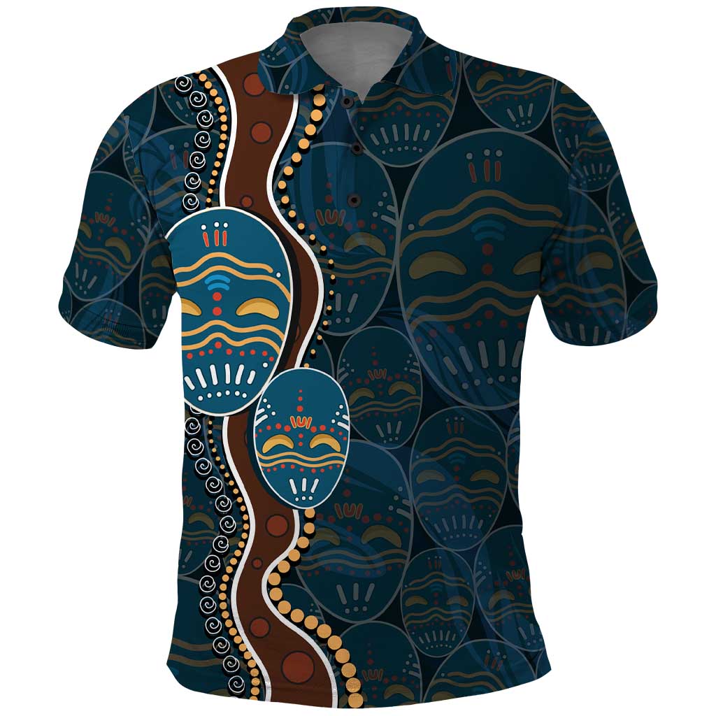 Aboriginal Masks Art Polo Shirt Australian Indigenous - Vibe Hoodie Shop