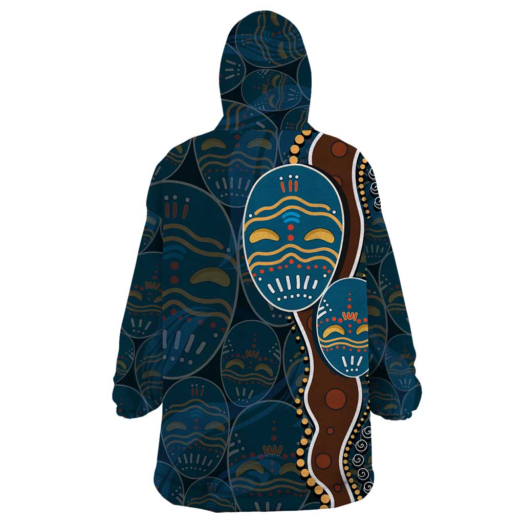 Aboriginal Masks Art Wearable Blanket Hoodie Australian Indigenous - Vibe Hoodie Shop