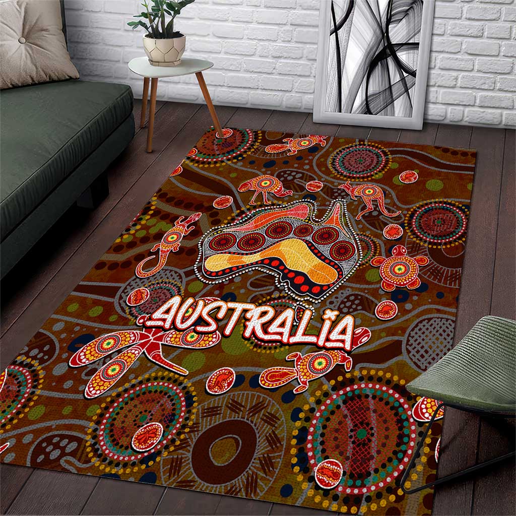 Animal Australia Aboriginal Art Area Rug - Vibe Hoodie Shop