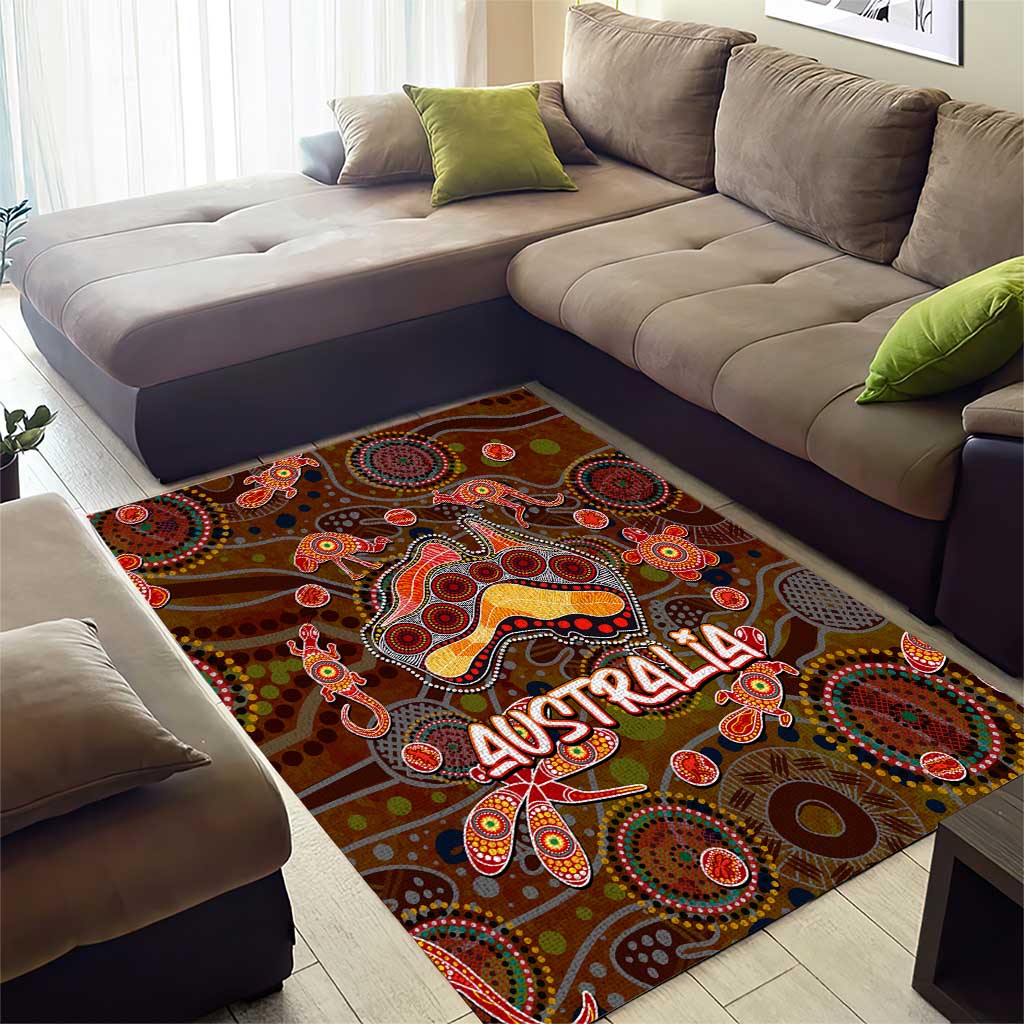 Animal Australia Aboriginal Art Area Rug - Vibe Hoodie Shop