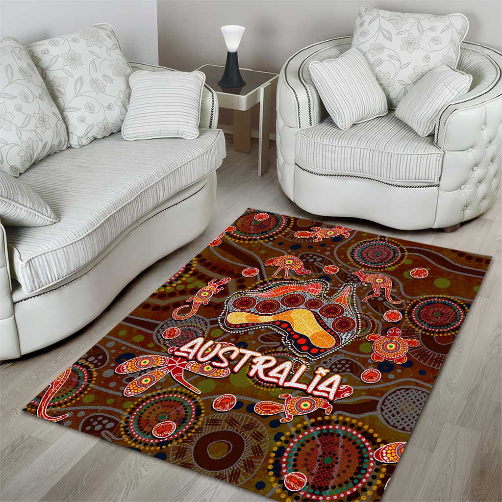 Animal Australia Aboriginal Art Area Rug - Vibe Hoodie Shop