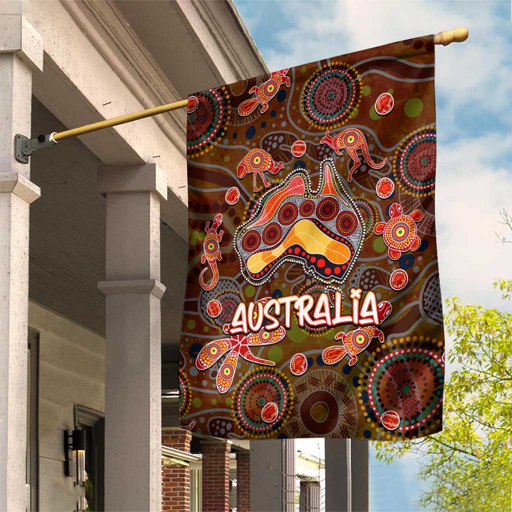 Animal Australia Aboriginal Art Garden Flag - Vibe Hoodie Shop