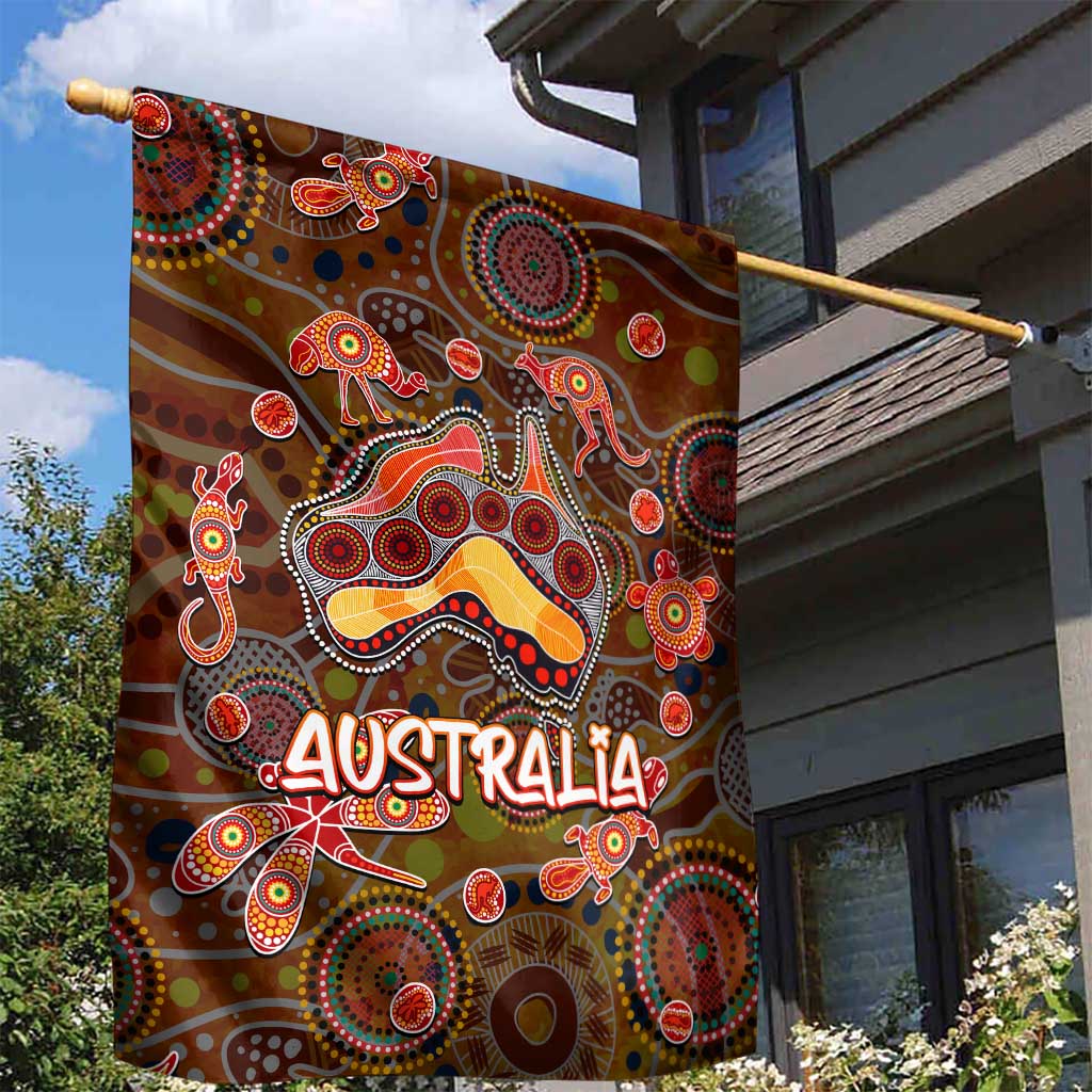Animal Australia Aboriginal Art Garden Flag - Vibe Hoodie Shop