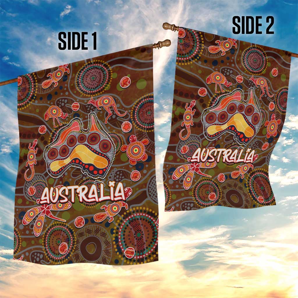 Animal Australia Aboriginal Art Garden Flag - Vibe Hoodie Shop