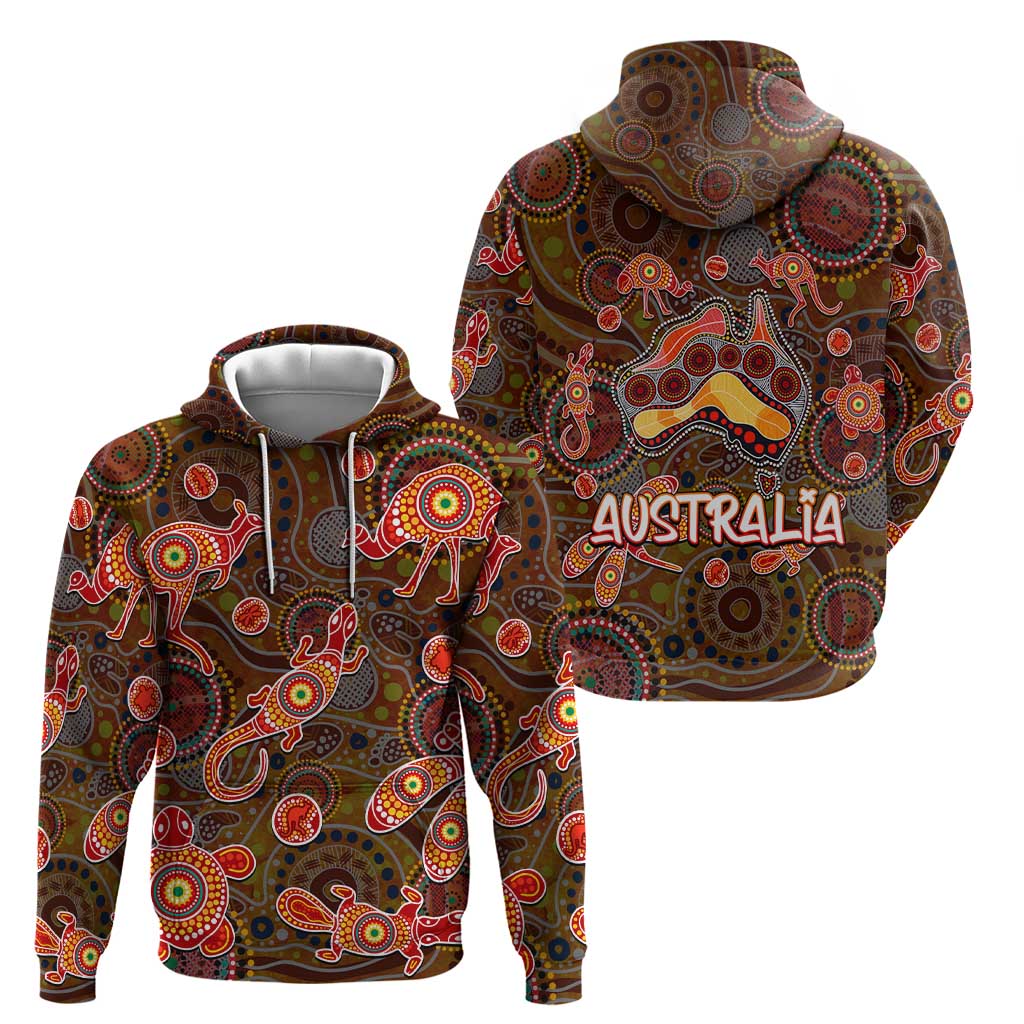 Animal Australia Aboriginal Art Hoodie - Vibe Hoodie Shop
