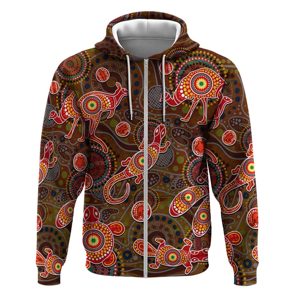 Animal Australia Aboriginal Art Hoodie - Vibe Hoodie Shop