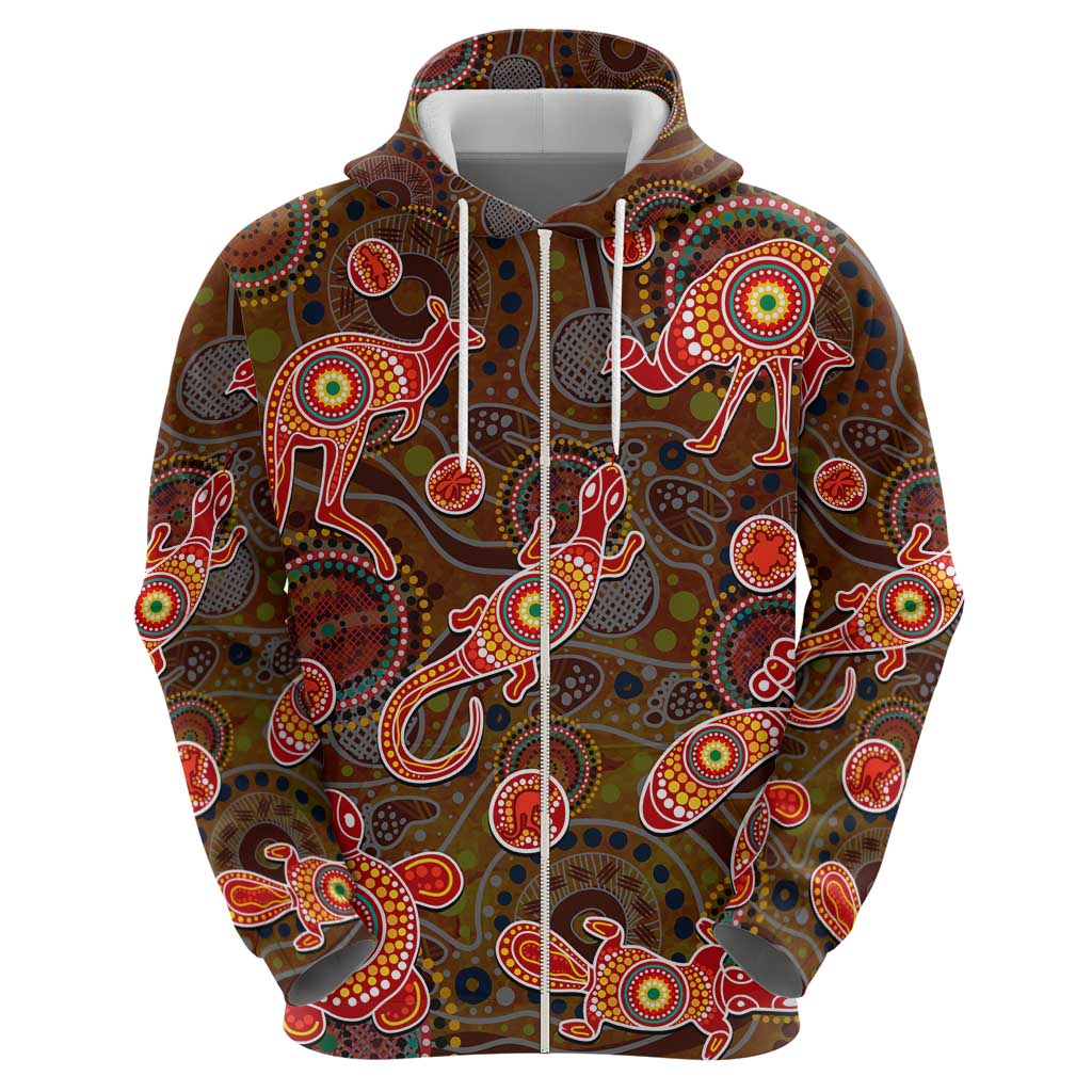 Animal Australia Aboriginal Art Hoodie - Vibe Hoodie Shop