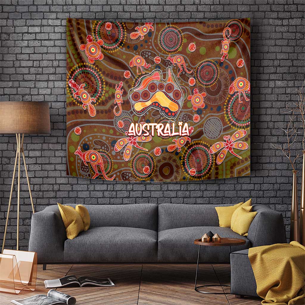 Animal Australia Aboriginal Art Tapestry - Vibe Hoodie Shop