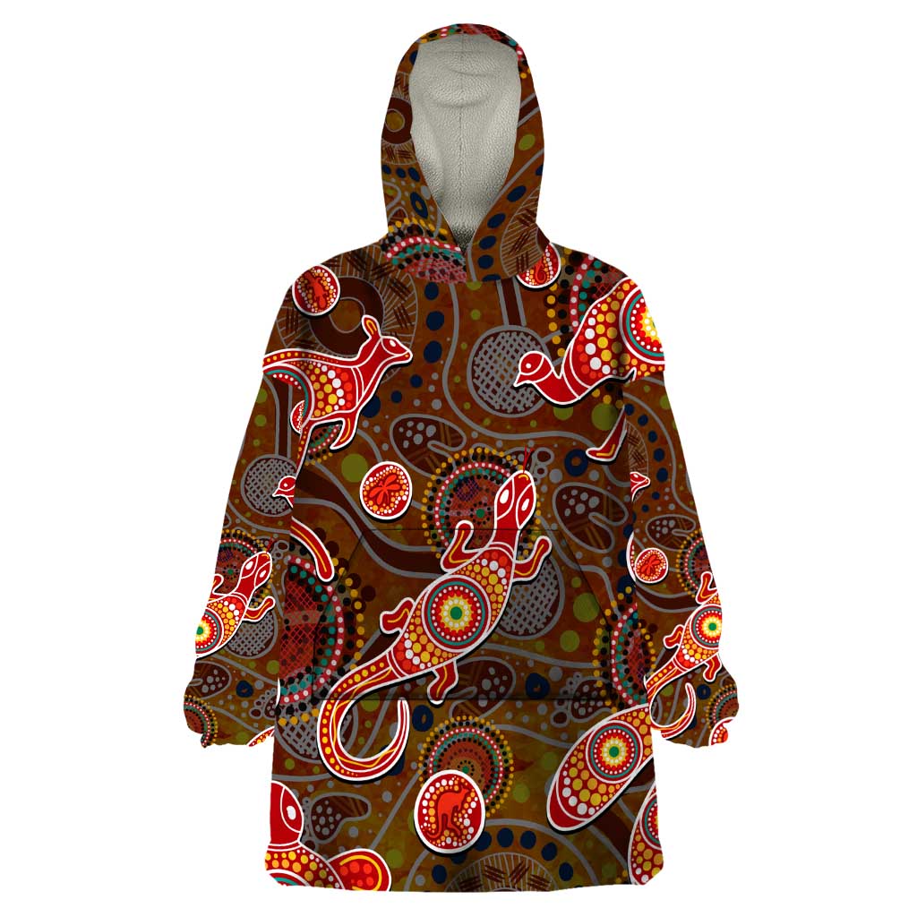 Animal Australia Aboriginal Art Wearable Blanket Hoodie - Vibe Hoodie Shop