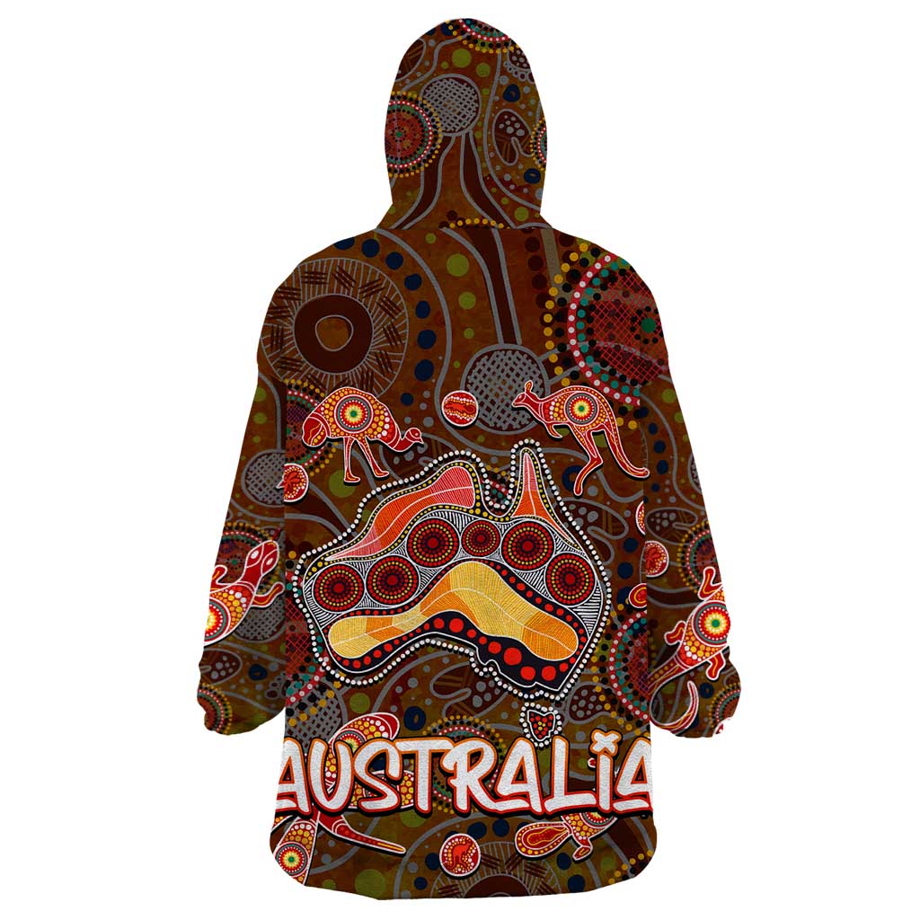 Animal Australia Aboriginal Art Wearable Blanket Hoodie - Vibe Hoodie Shop