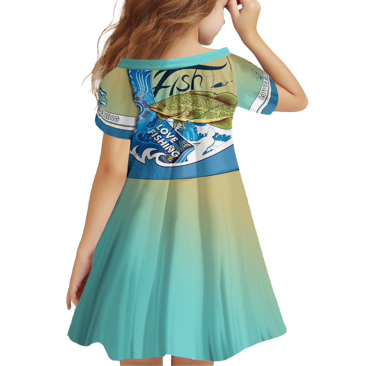 australia-fishing-family-matching-off-shoulder-short-dress-and-hawaiian-shirt-love-fishing-murray-cod-in-aboriginal-art-patterns
