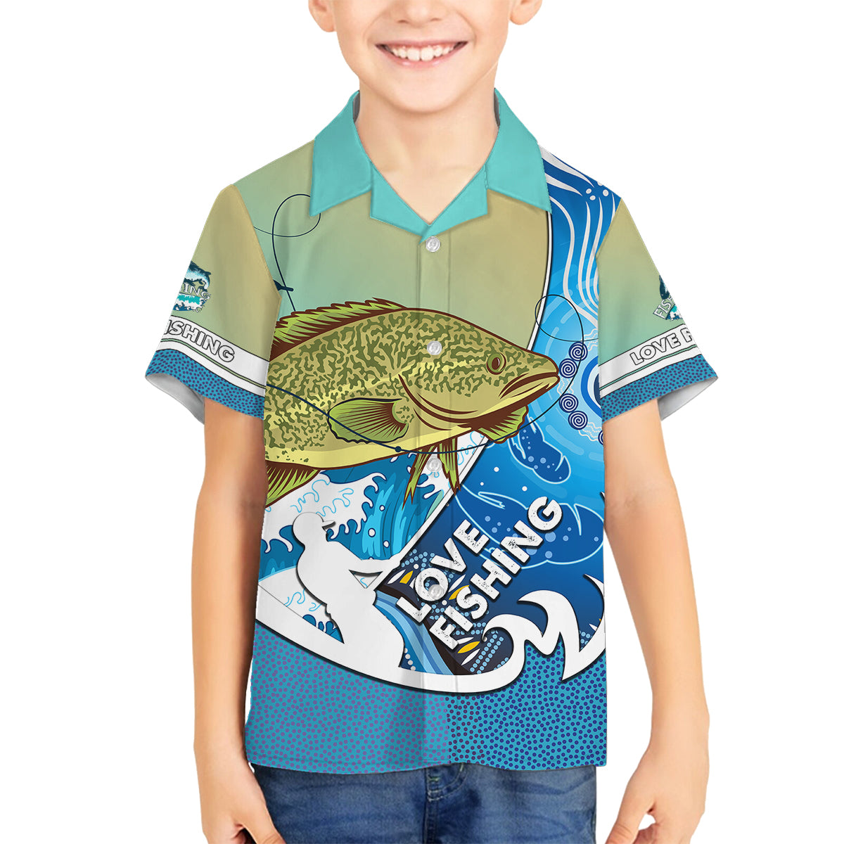 australia-fishing-family-matching-puletasi-dress-and-hawaiian-shirt-love-fishing-murray-cod-in-aboriginal-art-patterns