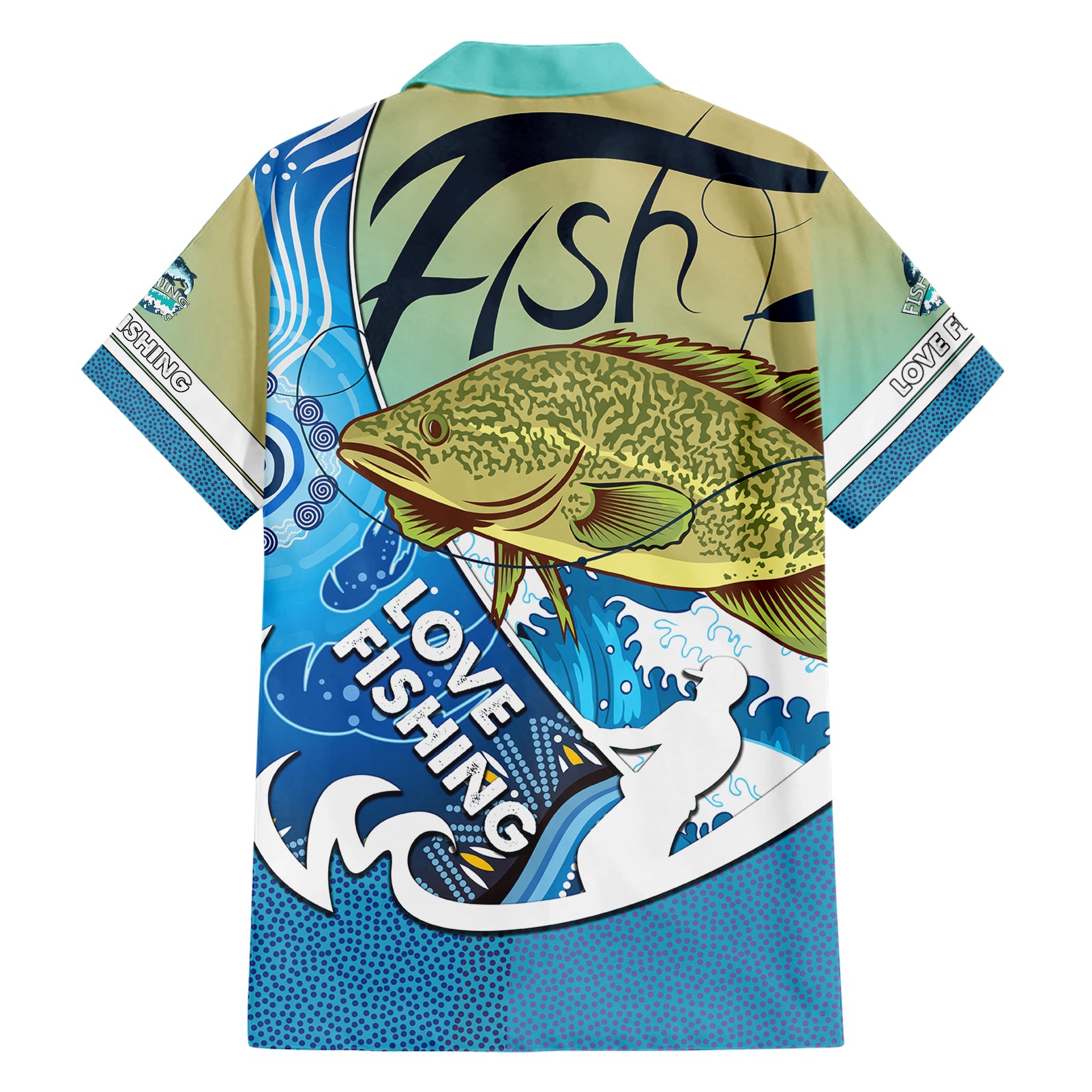 Australia Fishing Hawaiian Shirt Love Fishing Murray Cod In Aboriginal Art Patterns - Vibe Hoodie Shop